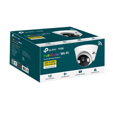 IP-Камера TP-LINK VIGI C440-W-4, PoE, 4Мп, 4 мм, Wi-Fi, H265+, IP66, Turret, кольорове нічне бачення, внутрішня VIGI-C440-W4