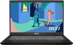 Ноутбук MSI Modern 15.6 FHD, Intel i5-1235U, 8GB, F512GB, UMA, DOS, чорний MODERN_15_B12M-402XUA