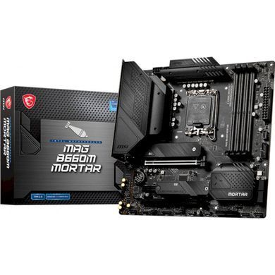 Материнcька плата MSI MAG B660M MORTAR s1700/DDR5x4/HDMI/DP/3PCIe/6SATA/ 2xM.2/1xOptical S/PDIF OUT MAG B660M MORTAR
