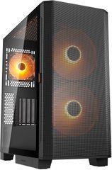 ATX без БЖ Корпус геймерський Cougar Airface FLO RGB Black 2*180mm ARGB, 1*120mm ARGB вентилятори передвстановлені, ATX/mATX/mini-ITX, скляне вікно