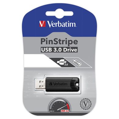 16GB Накопитель USB Verbatim PinStripe USB 3.0 чорний 49316