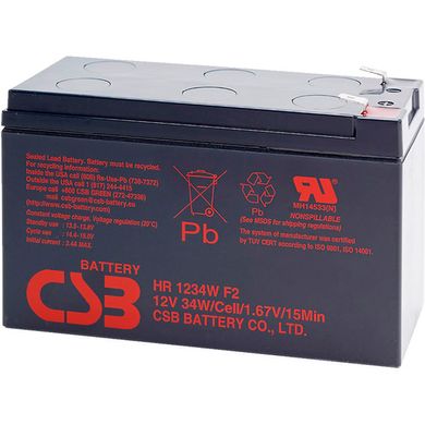12V 9Ah Акумулятор для ДБЖ CSB HR1234W (151 х 65 х 94мм) 2.5кг HR1234W