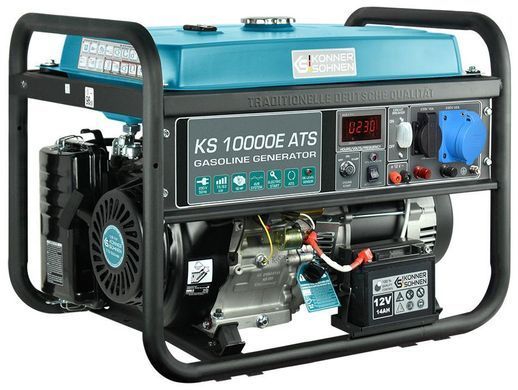 Генератор бензиновий Konner&Sohnen KS 10000E ATS, 230В, 8.0кВт, АВР (ATS), електростартер, 87.8кг KS10000EATS