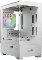 mATX без БЖ Корпус для ПК, GAMDIAS AURA GC9M ARGB WH Micro-Tower PC Case 4711514502534
