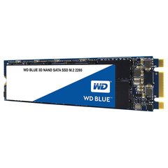 500GB WD Твердотельный накопитель SSD M.2 Blue 500GB 2280 SATA TLC WDS500G2B0B