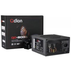 600W Блоки живлення для ПК Qdion QD-600DS 80+ 12cm FAN(Black), 24+4pin,CPU4+ 4, PCI-E 6+2pin, 5*sata,3*molex,1*fdd QD-600DS 80+