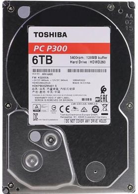 6Tb НЖМД Toshiba 3.5" P300 5400rpm 128MB SATA3.0 HDWD260UZSVA
