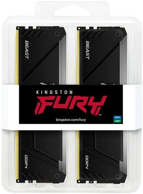 DDR4 3200 32GB KIT (16GBx2) Пам'ять ПК Kingston FURY Beast RGB KF432C16BB12AK2/32