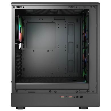 ATX без БЖ Корпус геймерський Cougar Airface PURE RGB Black 3*120mm RGB, 1*120mm ARGB вентилятори передвстановлені, ATX/mATX/mini-ITX, скляне вікно
