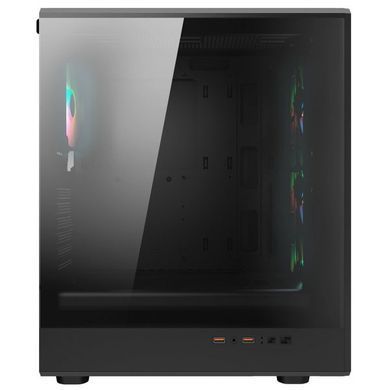 ATX без БЖ Корпус геймерський Cougar Airface PURE RGB Black 3*120mm RGB, 1*120mm ARGB вентилятори передвстановлені, ATX/mATX/mini-ITX, скляне вікно