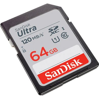 SDXC 64GB Карта памяти SanDisk C10 UHS-I R120MB/s Ultra SDSDUN4-064G-GN6IN