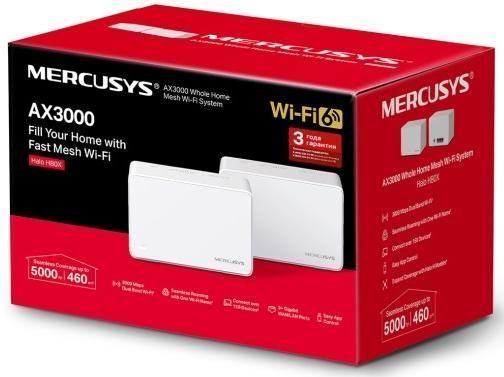 Домашня Mesh Wi-Fi система Mercusys Halo H80X (2-pack) AX3000, 3xGE LAN/WAN