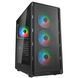 ATX без БЖ Корпус геймерський Cougar Airface PURE RGB Black 3*120mm RGB, 1*120mm ARGB вентилятори передвстановлені, ATX/mATX/mini-ITX, скляне вікно
