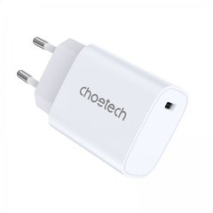 Мережевий зарядний пристрій Choetech Q5004 USB-С, 20 Вт, PD/QC Q5004-EU-WH
