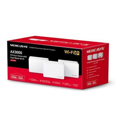 Домашня Mesh Wi-Fi система Mercusys Halo H80X (3-pack) AX3000, 3xGE LAN/WAN