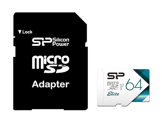 MicroSDXC 64GB Карта памяти Silicon Power Elite Color C10 UHS-I + SDadapter SP064GBSTXBU1V21SP