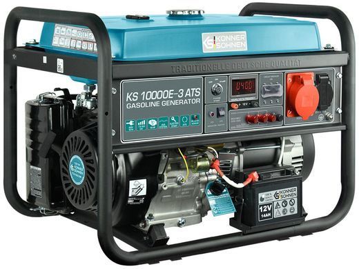 Генератор бензиновий Konner&Sohnen KS 10000E-3, 400В, 8кВт, 3 фази, АВР (ATS), електростартер, 89.2кг KS10000E-3ATS