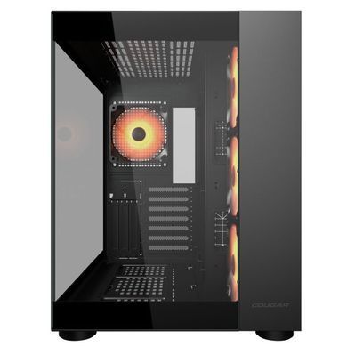 ATX без БЖ Корпус геймерський Cougar FV150 RGB Black 4*120 mm ARGB передвстановлені, Type-C x1, USB3.0 x2, Audio x1