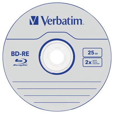 BD-RE Диск Verbatim SINGLE LAYER 25GB 2X WHITE BLUE SURFACE HARD COAT (JC-5 шт) 43615
