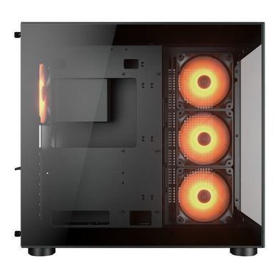 ATX без БЖ Корпус геймерський Cougar FV150 RGB Black 4*120 mm ARGB передвстановлені, Type-C x1, USB3.0 x2, Audio x1