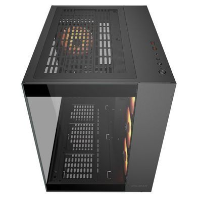 ATX без БЖ Корпус геймерський Cougar FV150 RGB Black 4*120 mm ARGB передвстановлені, Type-C x1, USB3.0 x2, Audio x1
