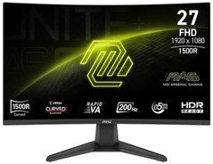 Монітор 27" MSI MAG 276CF E20 VA,FHD (1920 x 1080), Curved 1500R, 0.5ms, 200Hz, 178/178, DP,2HDMI 9S6-3CE11M-032