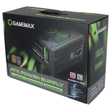 600W Блок живлення для ПК GameMax GM-600,6+2-pin (PCIe)x2, коробочний,модульний,14см вент. GM-600