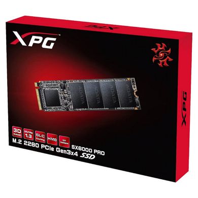 512GB ADATA Твердотельный накопитель SSD M.2 XPG 6000 Pro NVMe PCIe 3.0 x4 2280 3D TLC ASX6000PNP-512GT-C