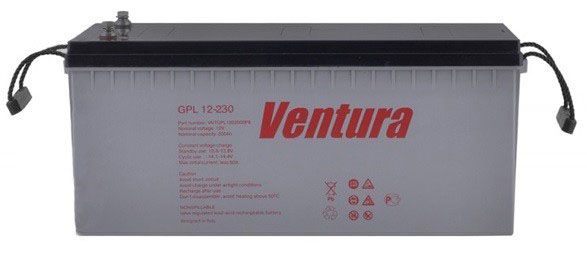 12V 225Ah Акумуляторна батарея Ventura GPL 12-225 габариты (521x269x224) 69,5кг
