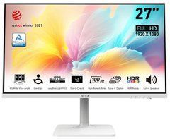 Монітор 27" MSI Modern MD2712PW IPS, FHD (1920 x 1080), 1ms, 100Hz, 178/178, HDMI/Type C 15W, колонки 2*3W 9S6-3PA49H-222
