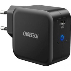 Мережевий зарядний пристрій Choetech Q6006 GaN USB Type-C + Type-C кабель, 61W, PD Q6006