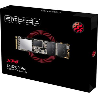512GB ADATA Твердотельный накопитель SSD M.2 XPG 8200 Pro NVMe PCIe 3.0 x4 2280 3D TLC ASX8200PNP-512GT-C