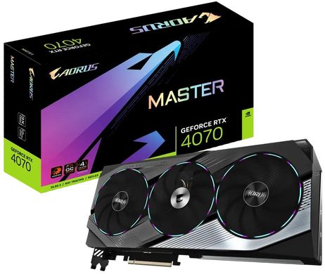 Вiдеокарта Gigabyte GeForce RTX 4070 TI AORUS MASTER 12GB GV-N407TAORUS M-12GD