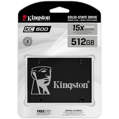 512GB Kingston Твердотельный накопитель SSD 2.5" KC600 SATA3.0 SKC600/512G