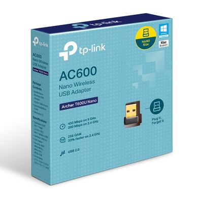 TP-Link Archer T600U Nano WiFi-адаптер AC600, USB 2.0, nano ARCHER-T600U-NANO