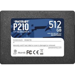 512GB Patriot Твердотельный накопитель SSD 2.5" SATA TLC P210 P210S512G25