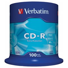 CD-R Диск Verbatim 700MB 52X EXTRA PROTECTION SURFACE (Шпиндель-100 шт) 43411