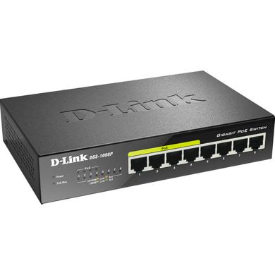 D-Link DGS-1008P Коммутатор 8Port 1Gb, PoE DGS-1008P