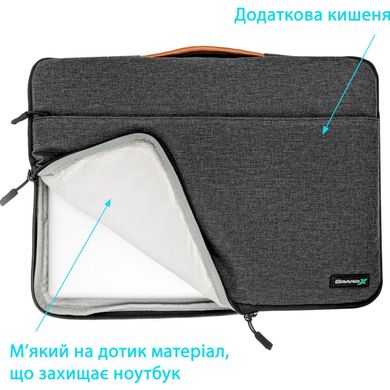13" Чехол-сумка для ноутбука Grand-X SLX-13D Dark Grey