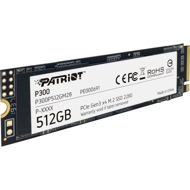512GB Patriot Твердотільний накопичувач SSD M.2 NVMe PCIe 3.0 x4 2280 P300 P300P512GM28