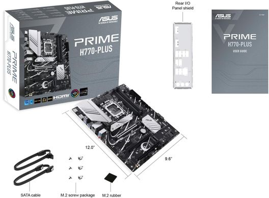 Материнcька плата ASUS PRIME H770-PLUS s1700 H770 4xDDR5 M.2 HDMI DP ATX 90MB1EE0-M0EAY0