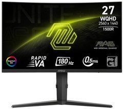 Монітор 27" MSI MAG 275CQRF QD E2 VA ,WQHD (2560 x 1440), Curved 1500R, 0.5 ms, 180Hz, 178/178, 2*HDMI/DP/Type C/Mic/HP 9S6-3CD04H-027