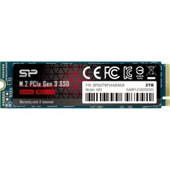 2TB Silicon Power Твердотельный накопитель SSD M.2 2280 NVMe PCIe Gen3x4 P34A80 SP002TBP34A80M28