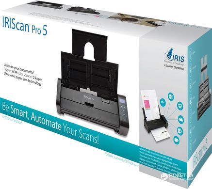 Сканер A4 Canon IRIScan Pro 5 (600x600 dpi, USB, ADF, 23 стор/хв, протяжний, чорний) 459035