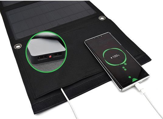 Зарядний пристрій на сонячній батареї PowerPlant 14W 5V 2xUSB-A (PB930555)