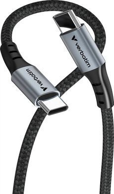 Type-C-Type-C Кабель Verbatim USB Type-C to USB Type-C живлення та синхронізації 1.2m 100W Black (31846)