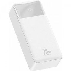 Зовнішній акумулятор (Power Bank) Baseus Bipow 30000mAh 20W, MicroUSB, 2xUSB,1xType-C In/Out PD,QC 3.0 White PPBD050402
