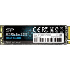 512GB Silicon Power Твердотельный накопитель SSD M.2 2280 NVMe PCIe Gen3x4 P34A60 SP512GBP34A60M28