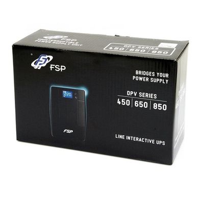 850VA ИБП FSP DPV 850VA(Тип: линейно-интерактивный;850VA;480W;2 розетки SCHUKO;ЖК-дисплей;Вес:4,9кг) DPV850