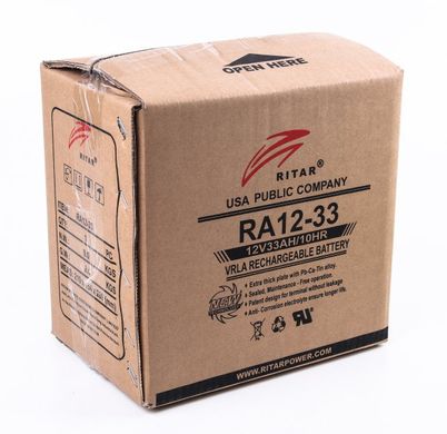 12V 33Ah Акумуляторна батарея для ДБЖ Ritar RA12-33
